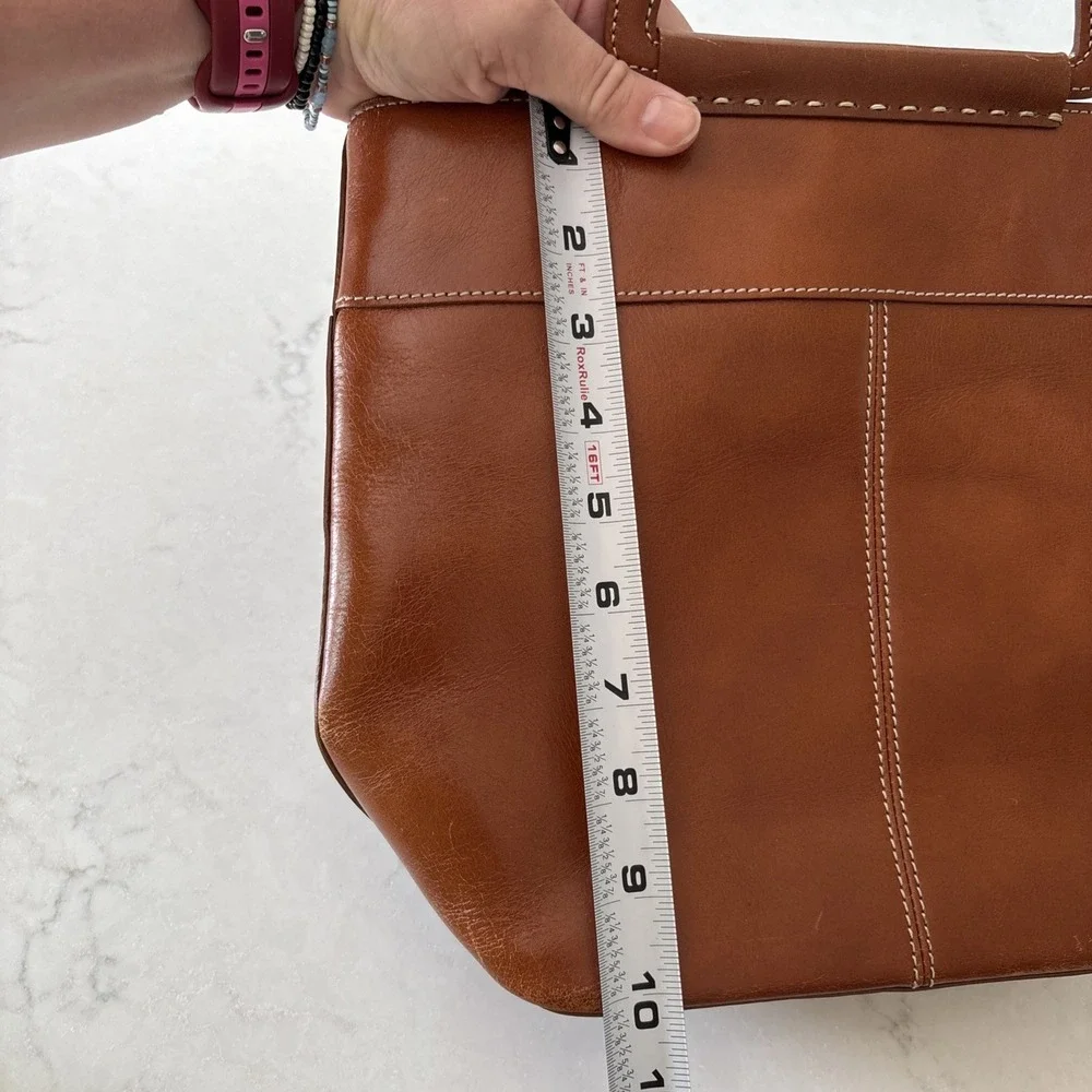 FOSSIL Vintage Luggage Brown Leather Shoulder Bag Purse Clutch Hobo Bucket Boho